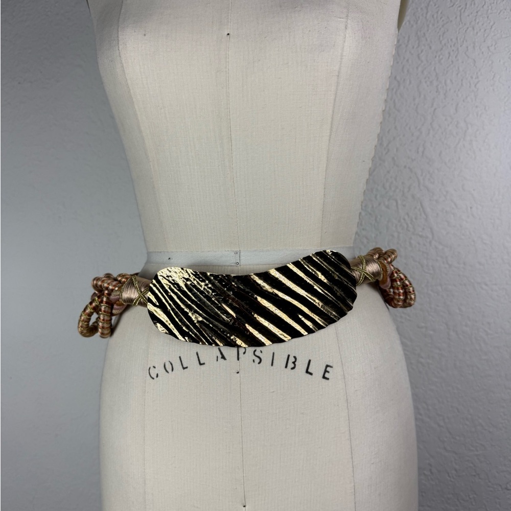 Chic Vintage 80’s orange/copper and Gold Women's Belt